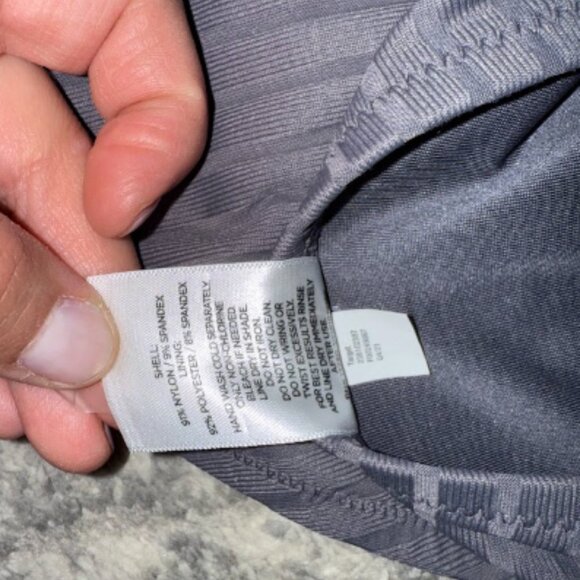 Dark Gray Ribbed One Piece Swimsuit Women Large Shade & Shore - Picture 10 of 10